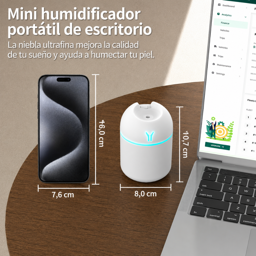 Humidificador de Aire USB 250 ml con Luz LED