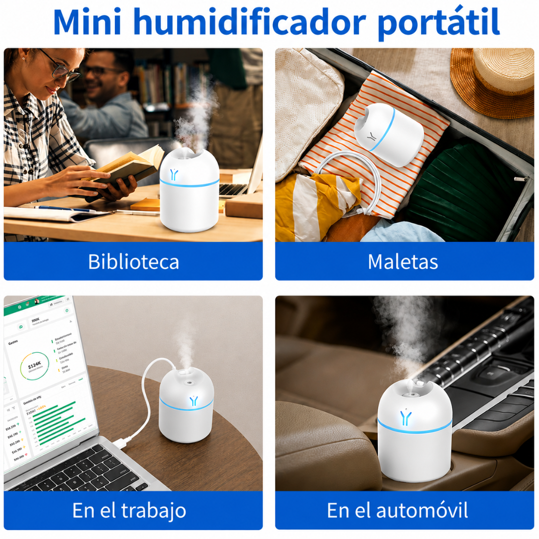 Humidificador de Aire USB 250 ml con Luz LED